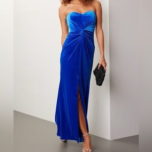 Liv Foster Velvet Strapless Gown, 4